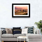 Santiago Skyline at Sunset Wall Art