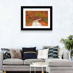 Misty Gravel Path Through Autumn Trees Wall Art