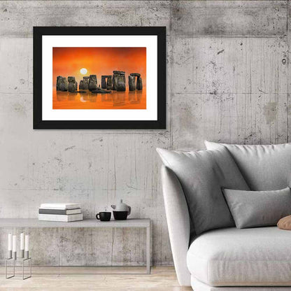 Stonehenge Sunrise Reflection Wall Art