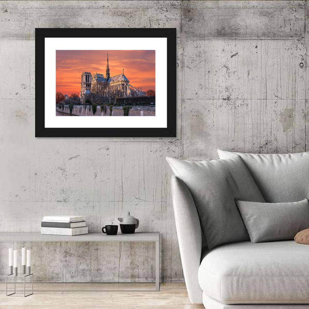 Notre-dame Cathedral at Golden Hour Wall Art