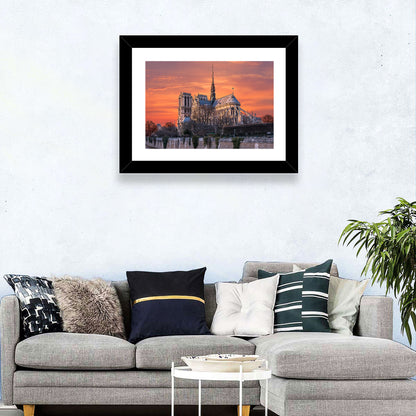 Notre-dame Cathedral at Golden Hour Wall Art
