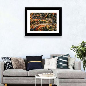 Winding Autumn Forest Road Wall Art