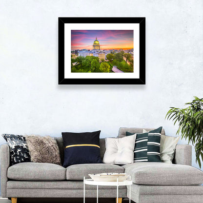 Madison State Capitol at Dusk Wall Art