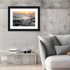Golden Hour Rock Shoreline Sunset Wall Art