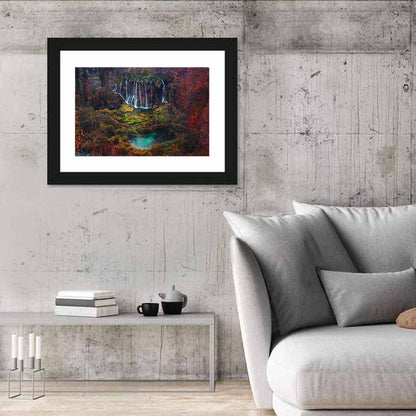 Plitvice Lakes Autumn Waterfalls Wall Art