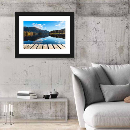 Mountain Lake Boardwalk Reflection Wall Art