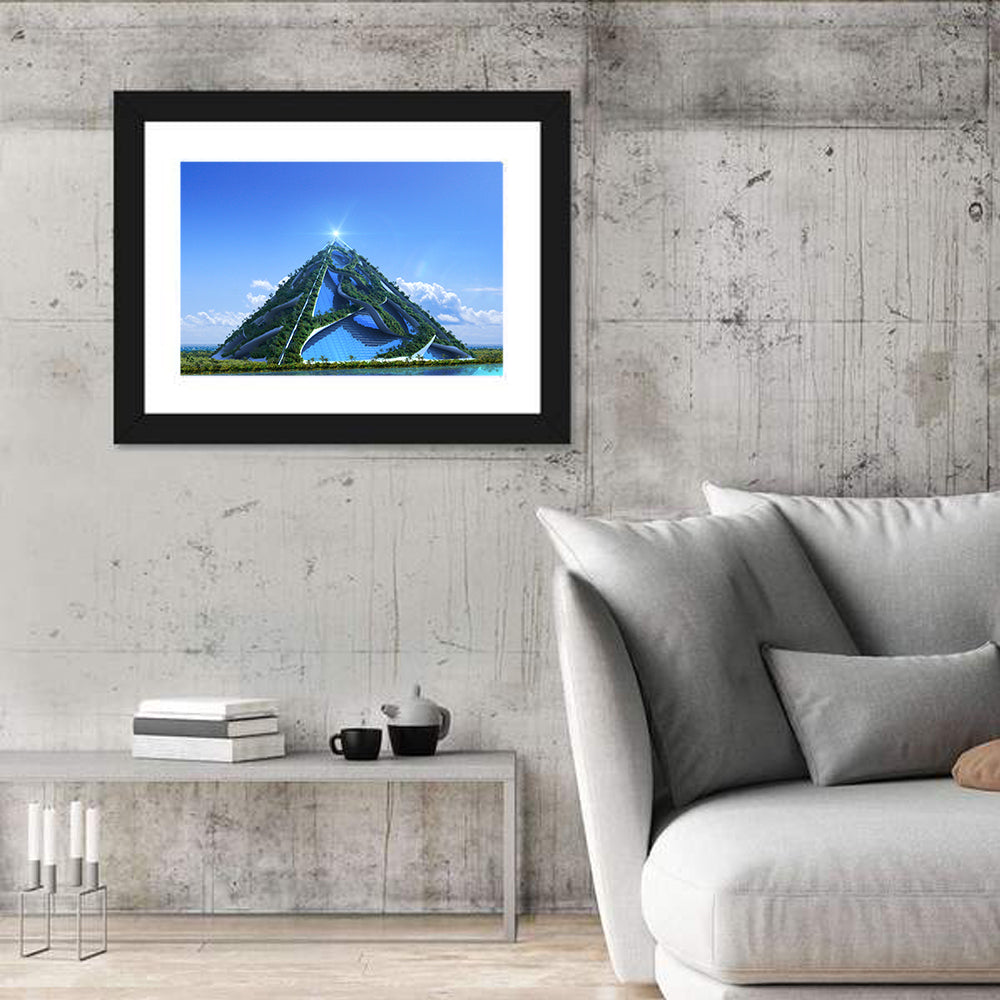 Glassy Pyramid with Gardens Wall Art