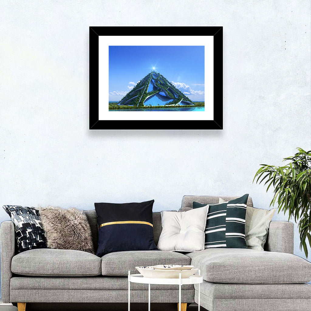 Glassy Pyramid with Gardens Wall Art