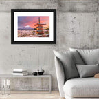 Chureito Pagoda and Mount Fuji at Sunset Wall Art