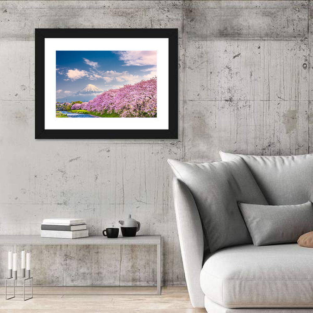 Mount Fuji Cherry Blossoms Wall Art