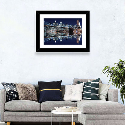 Brooklyn Bridge Symphony at Night Wall Art