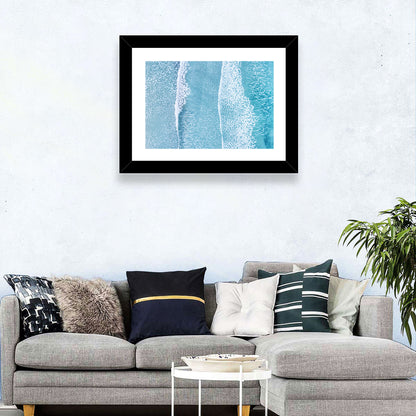 Twin Breaking Waves Over Turquoise Sea Wall Art