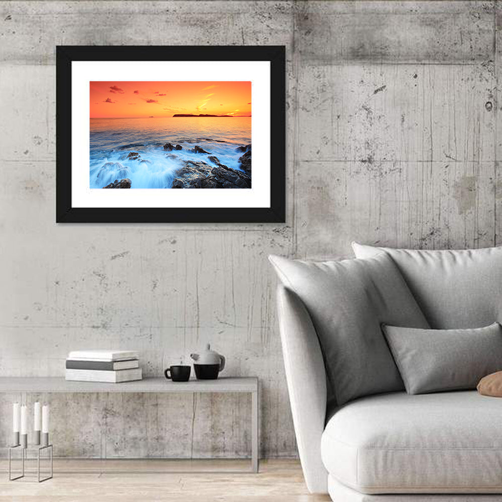 Dubrovnik Sunset Over Rocky Shore Wall Art