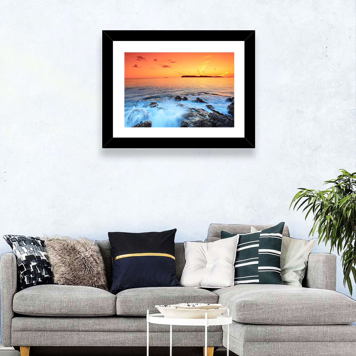 Dubrovnik Sunset Over Rocky Shore Wall Art