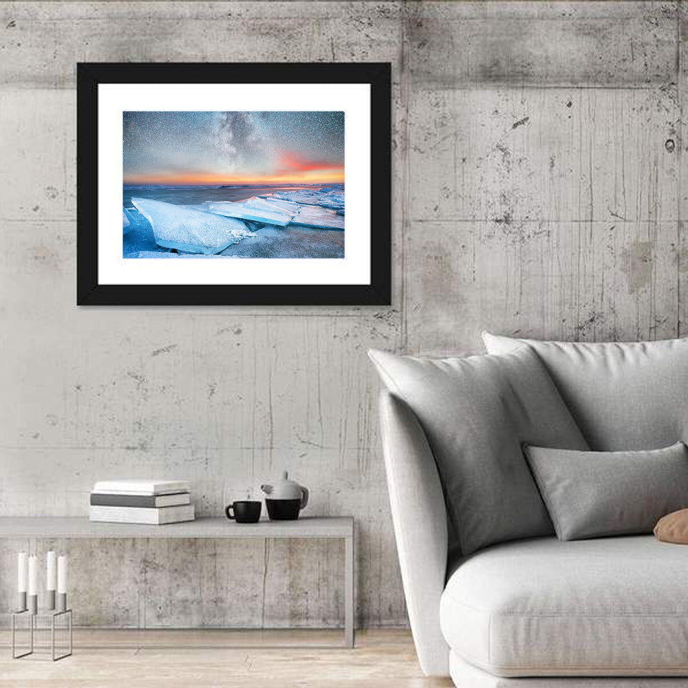 Milky Way Over Frozen Shore Wall Art
