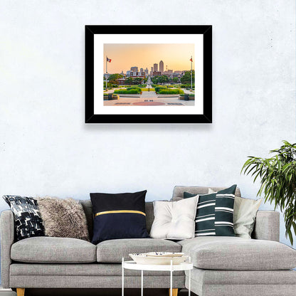 Des Moines Golden Hour Skyline Wall Art