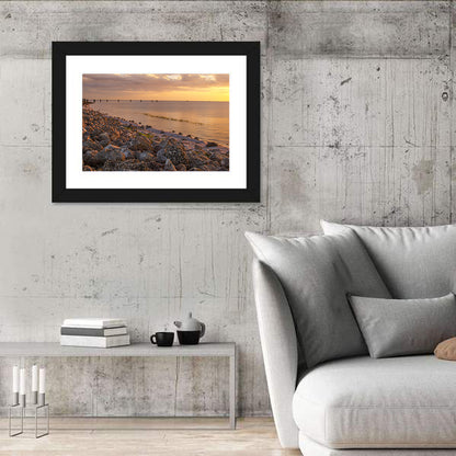 Lake Okeechobee Rocky Shore Sunset Wall Art