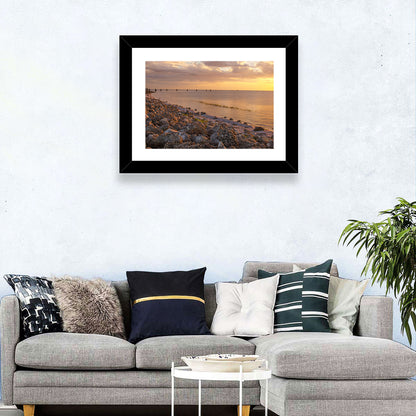 Lake Okeechobee Rocky Shore Sunset Wall Art