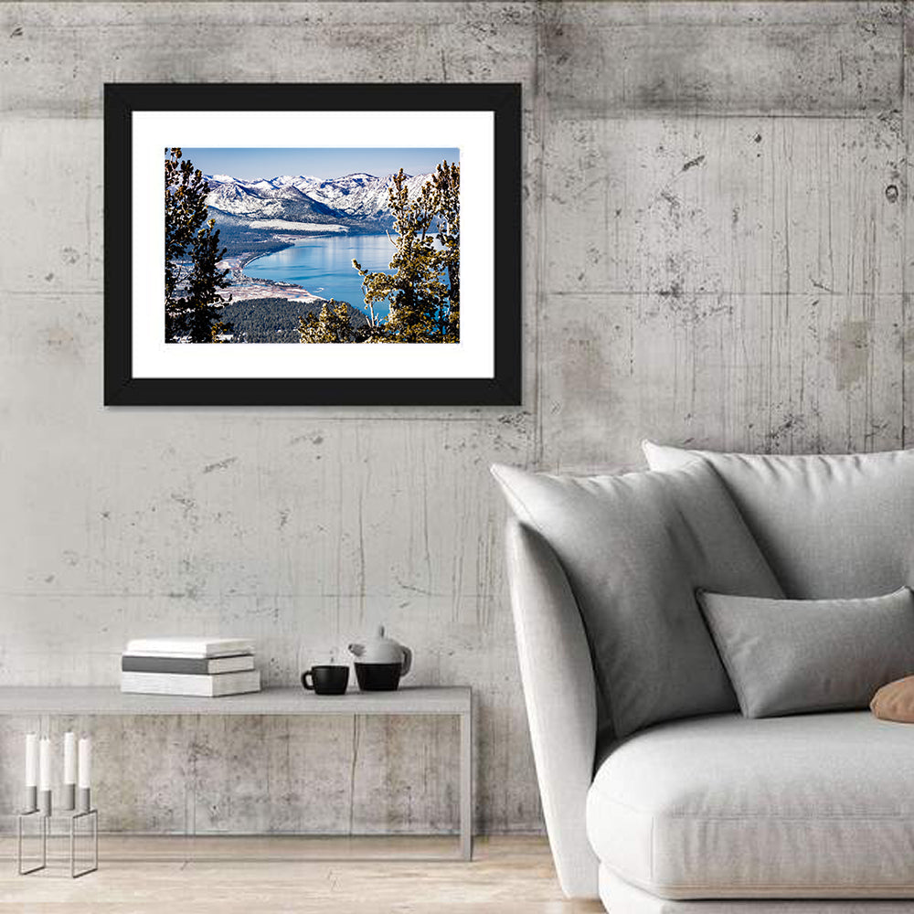 Lake Tahoe Sierra Vista Wall Art in a room, landscape