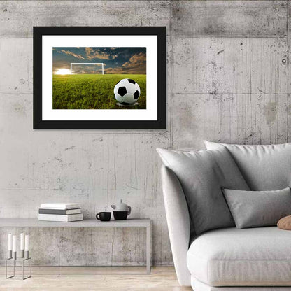 Soccer Ball at Goal, Golden Hour Wall Art