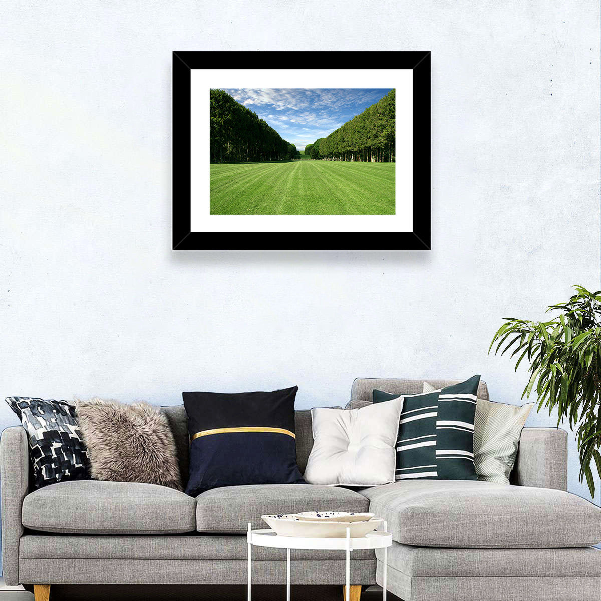 Tree-lined Manicured Lawn Wall Art in a room, landscape