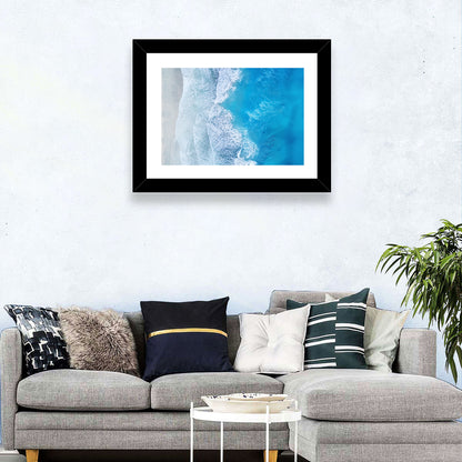 Aerial Turquoise Beach Waves Wall Art