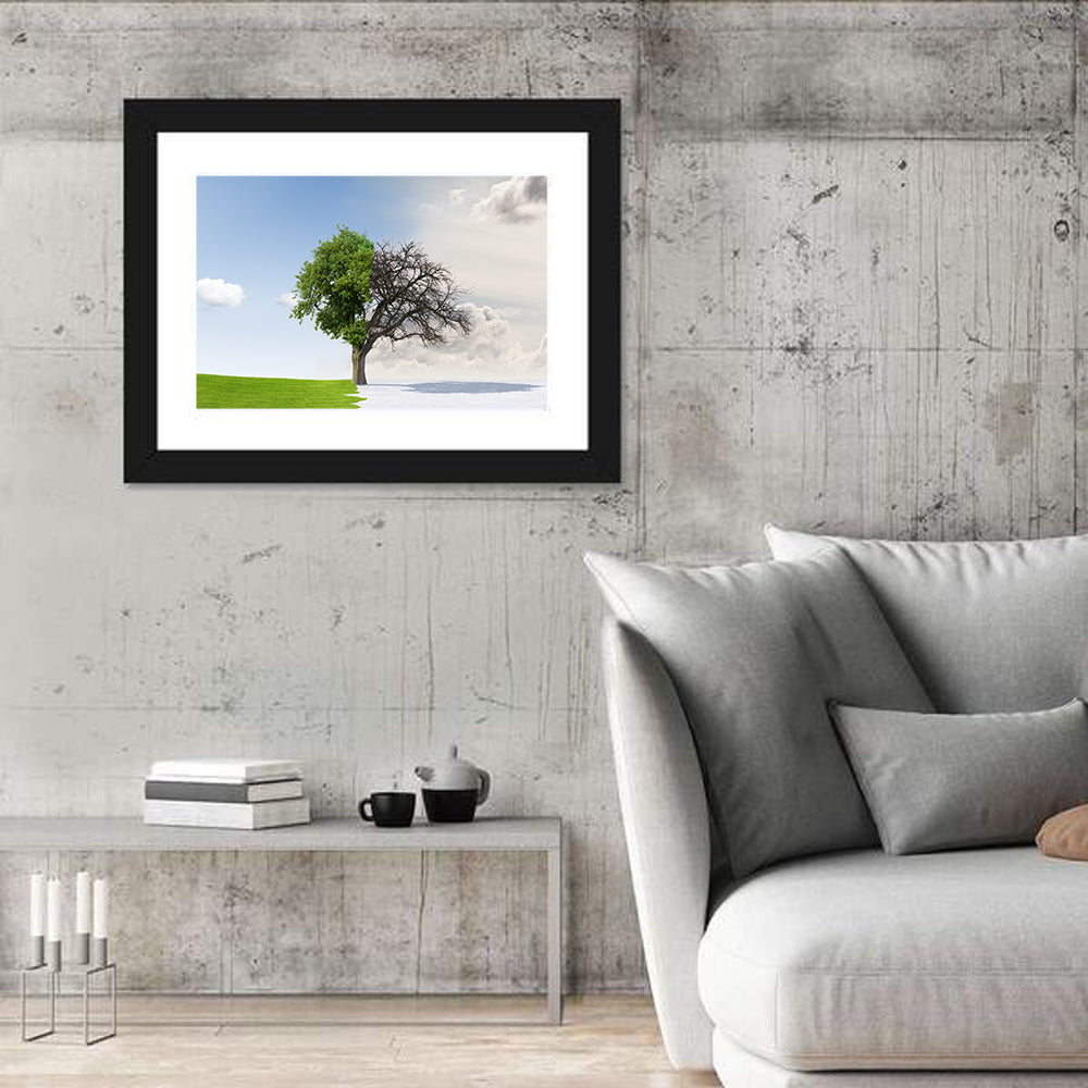 Summer to Winter Split Tree Wall Art