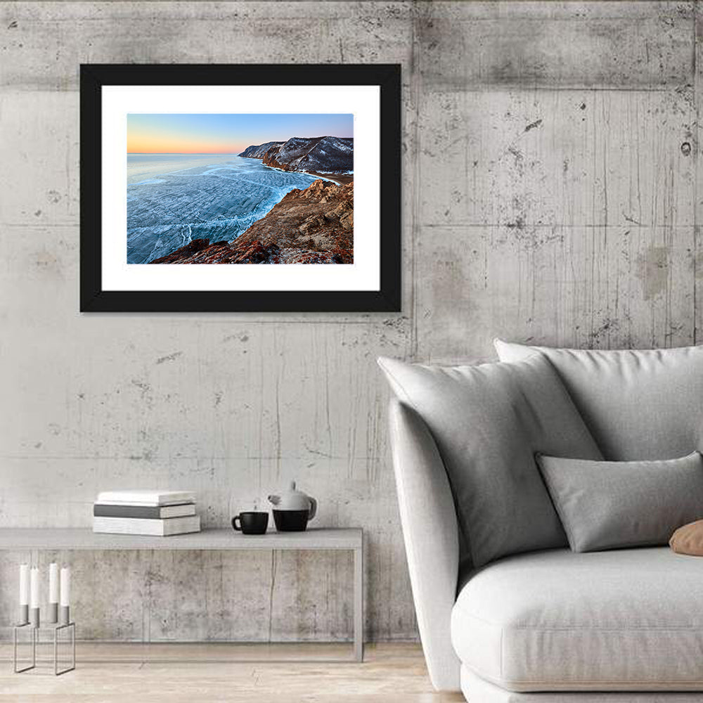 Baikal Icy Bay at Sunrise Wall Art