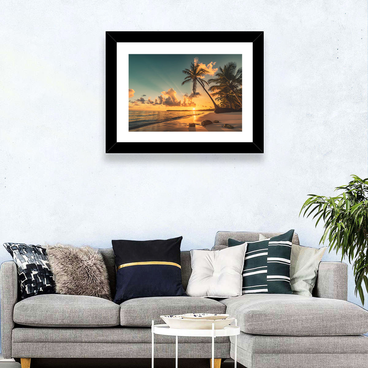 Golden Hour Palm Beach Sunset Wall Art