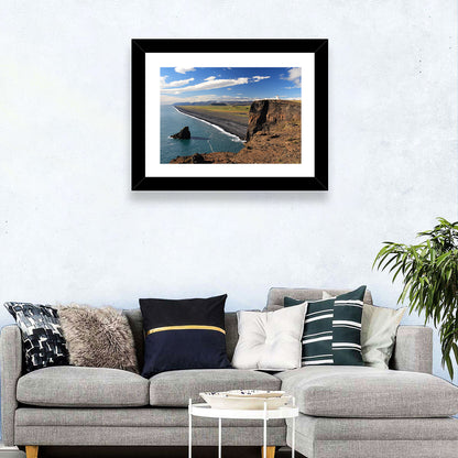 Dyrhólaey Black Sand Beach and Sea Stack Wall Art