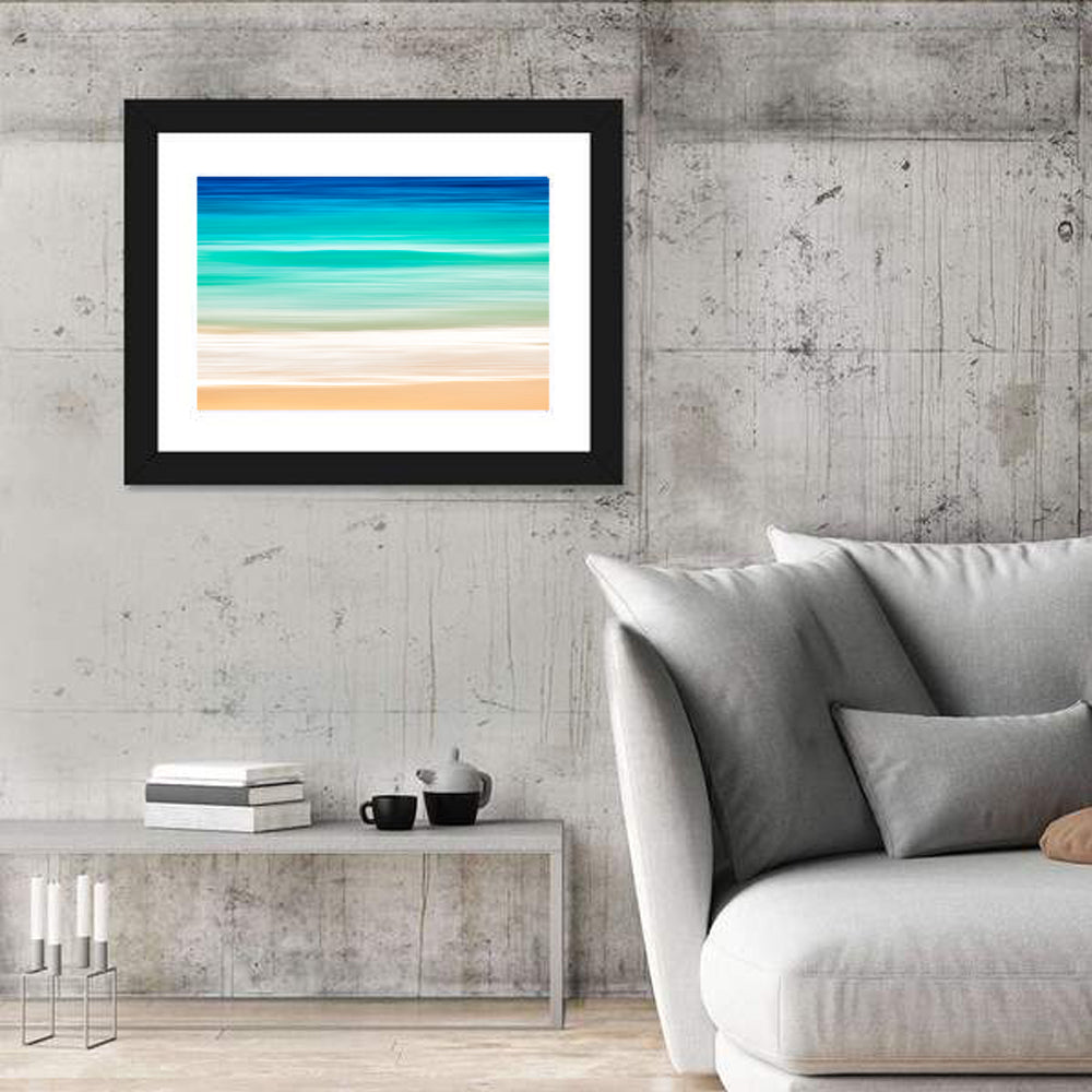 Layered Turquoise Seashore Abstract Wall Art