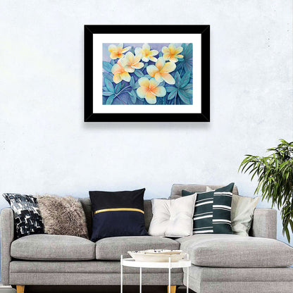 Watercolor Frangipani Cluster Wall Art