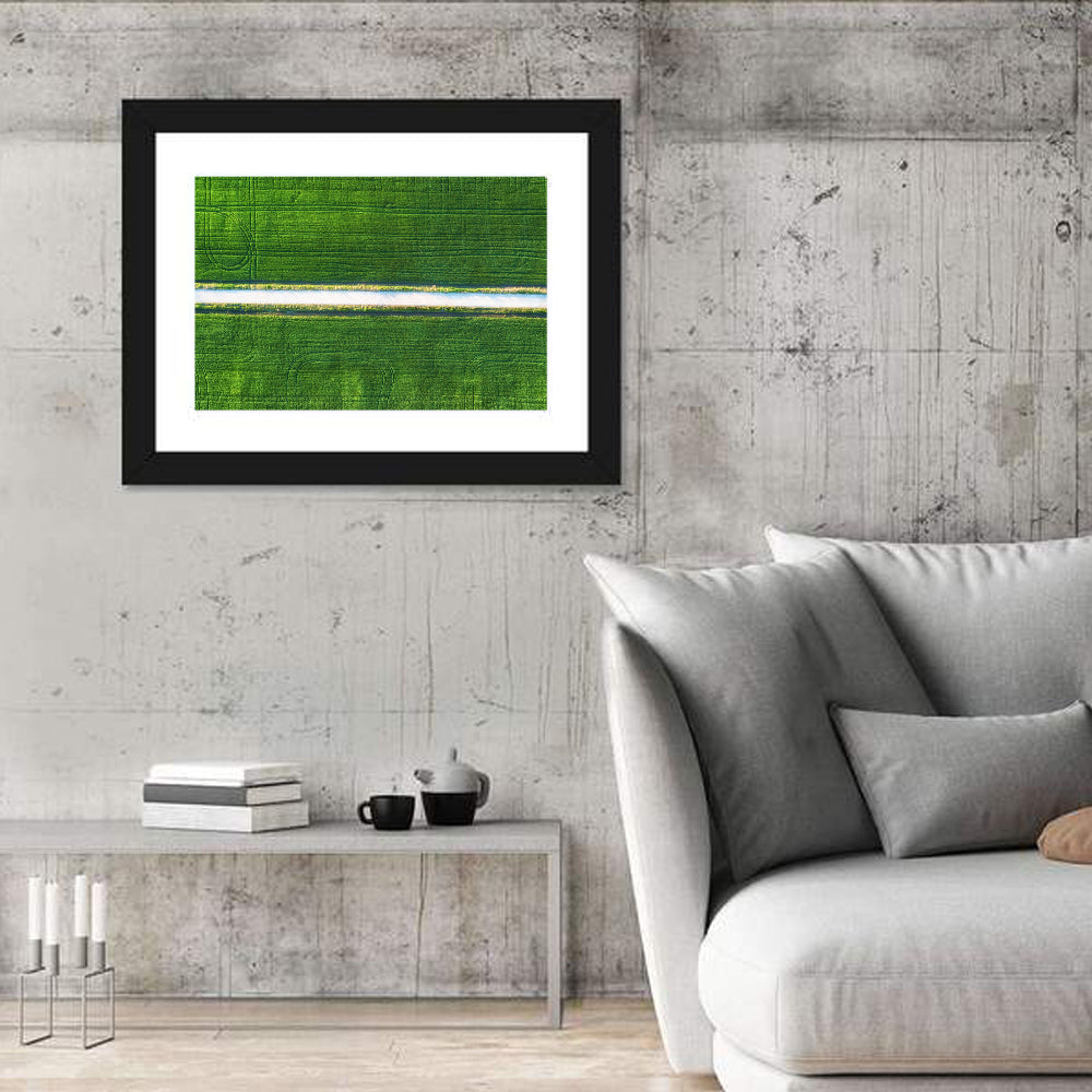 Aerial Irrigation Canal View Wall Art in a room, landscape