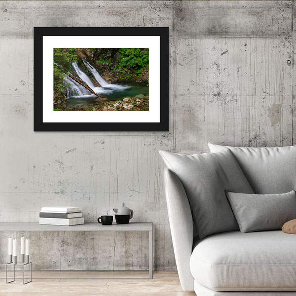 Mount Mickiewicz Waterfall Wall Art in a room, landscape