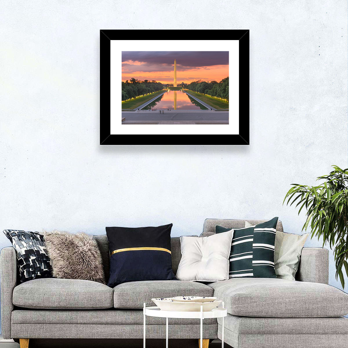 Washington Monument at Dusk Wall Art in a room, landscape