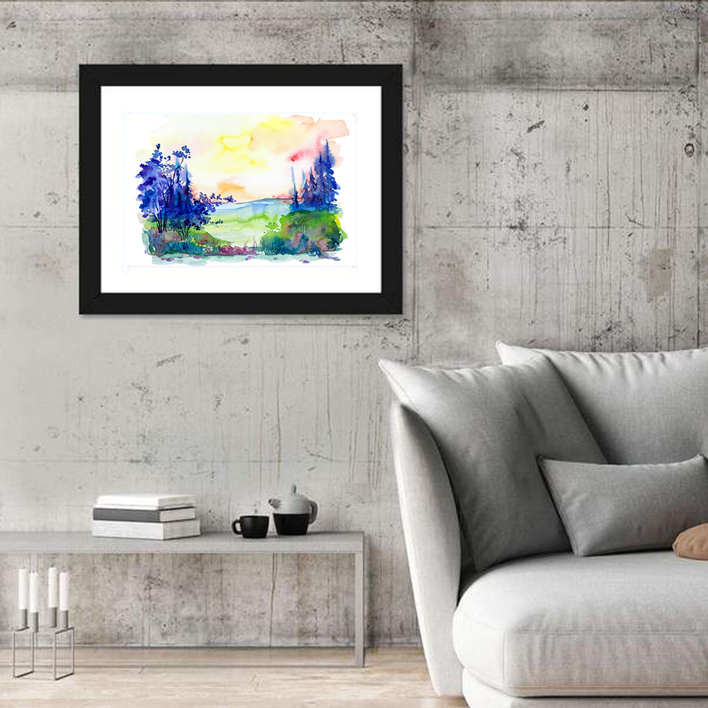 Sunrise Over Summer Forest Wall Art