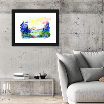 Sunrise Over Summer Forest Wall Art