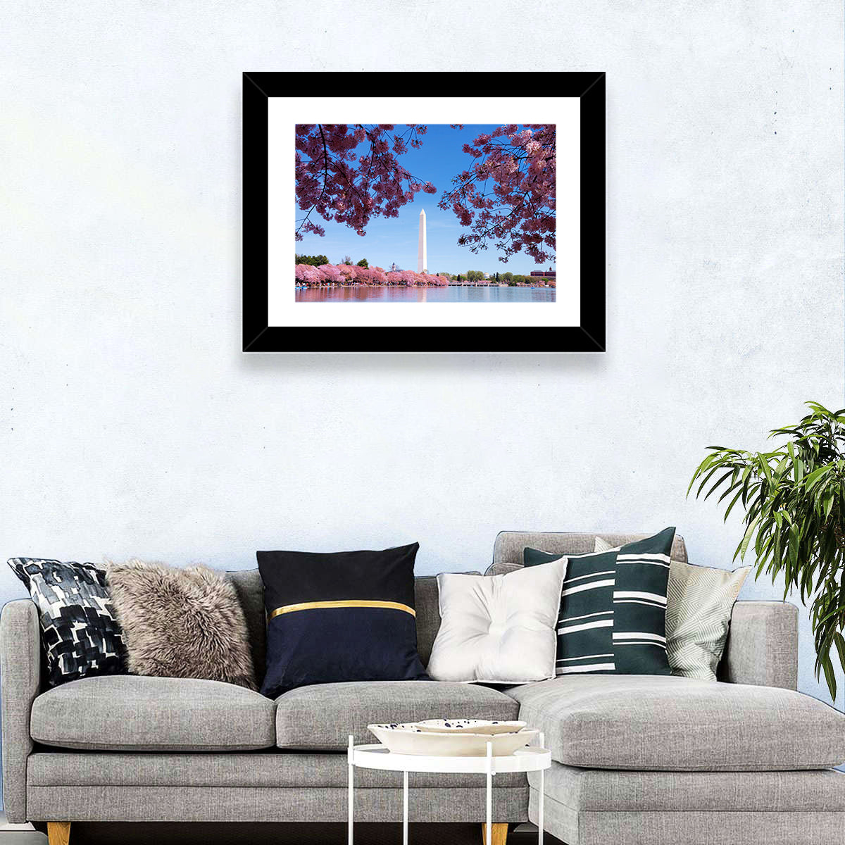 Washington Monument with Cherry Blossoms Wall Art