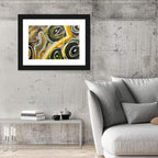 Impasto Swirl Circles in Yellow and Black Wall Art