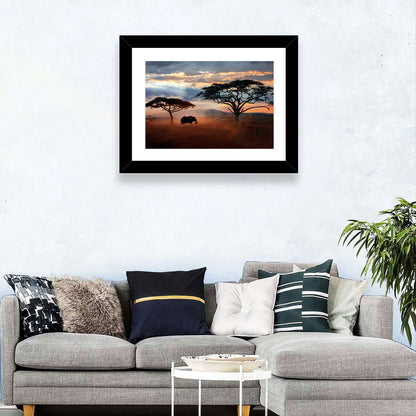 Savanna Elephant at Sunset Wall Art