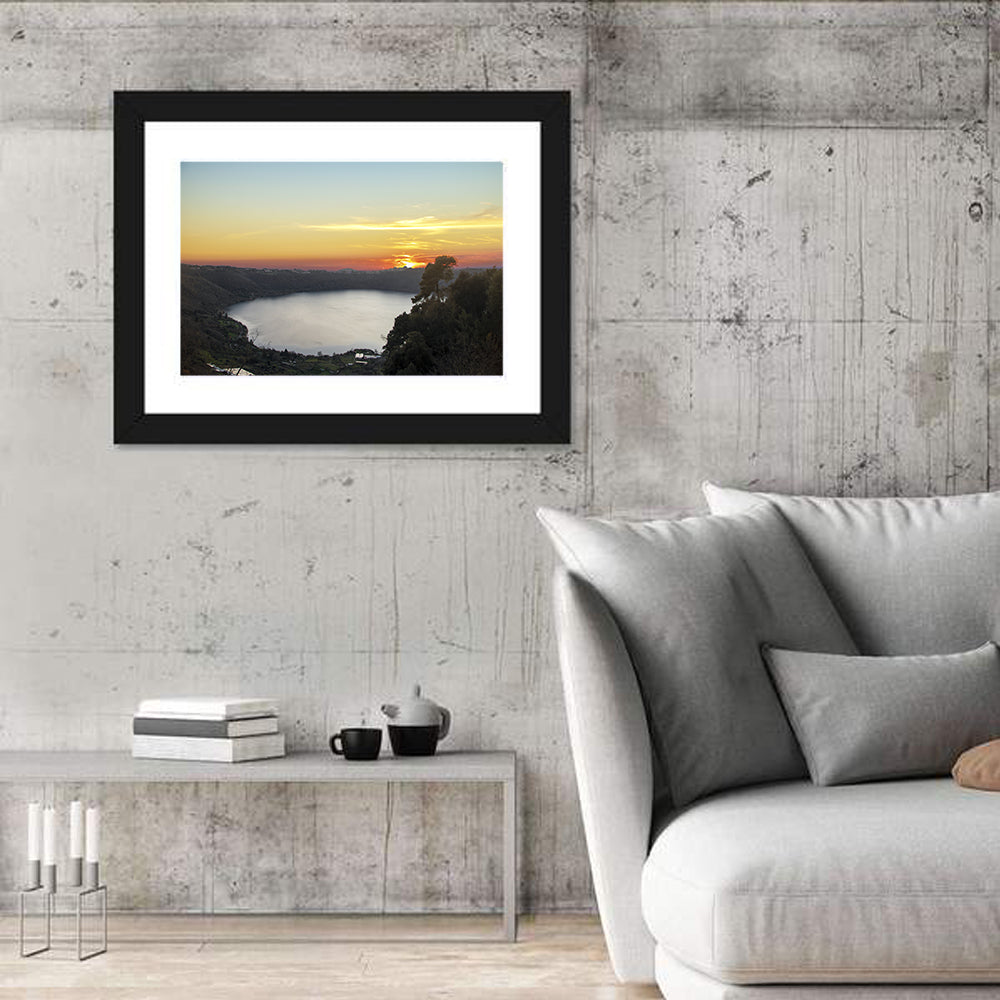 Lake Nemi Golden Sunset Wall Art