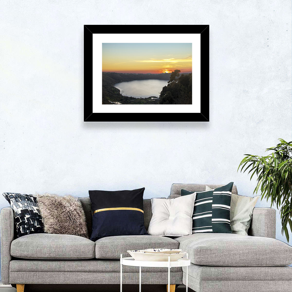 Lake Nemi Golden Sunset Wall Art