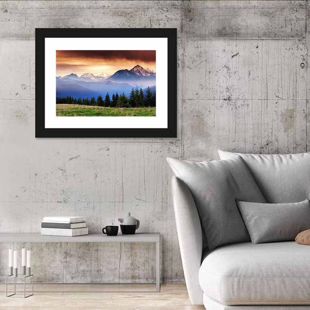 Austrian Mountain Peaks at Dusk Wall Art
