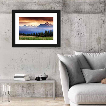 Austrian Mountain Peaks at Dusk Wall Art