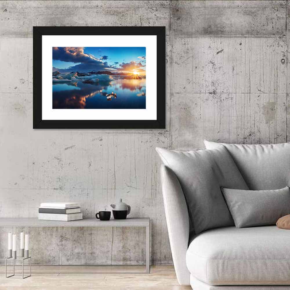 Jokulsarlon Sunrise Reflection Wall Art