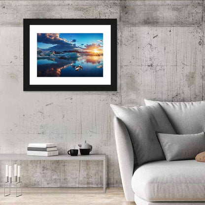 Jokulsarlon Sunrise Reflection Wall Art