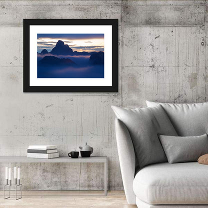 Dolomites Sunrise Silhouette Wall Art