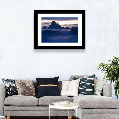 Dolomites Sunrise Silhouette Wall Art
