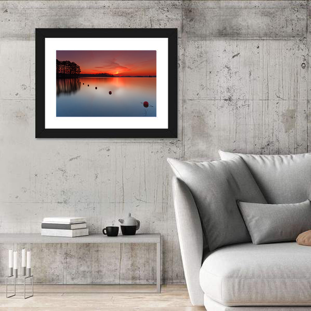 Lake Lanier Buoys at Sunset Wall Art