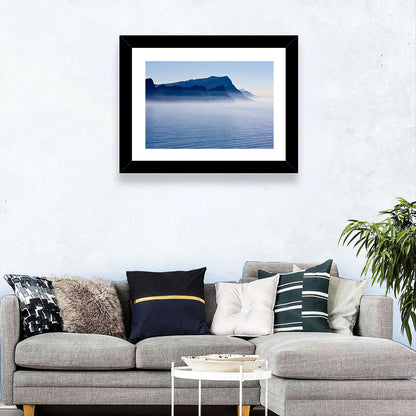 Misty Coastal Cliffs and Mountain Layers Wall Art